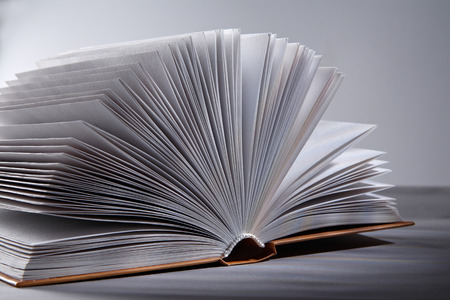 Book on the table with fanned pages