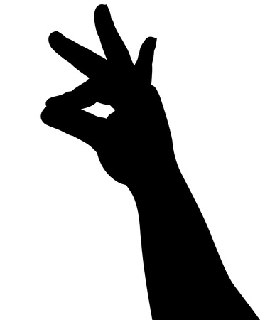 black silhouette of a hand on a white backgroundのイラスト素材