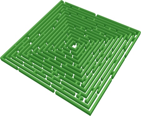 3D green maze. Vector illustrationのイラスト素材
