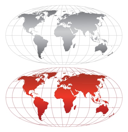 High detailed world map.Separate layersのイラスト素材