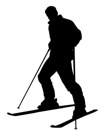 Skier silhouette isolatedのイラスト素材