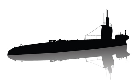 Detailed submarine silhouette  Vectorのイラスト素材
