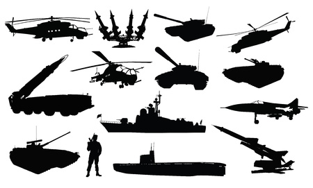 High detailed soviet  russian  military silhouettes のイラスト素材