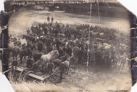 One of first Soviet collective farms (kolkhoz) 1920-30s. Vinkivtsi. Ukraine