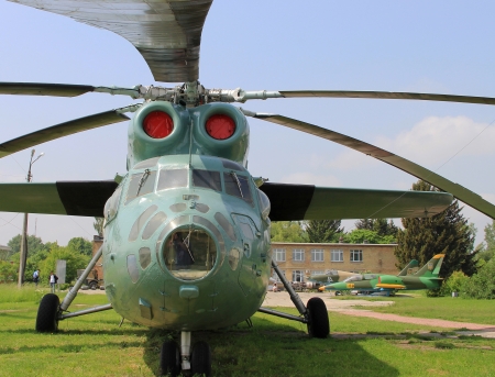 KYIV, UKRAINE- MAY 16  Mil Mi-6 Hook Soviet  cold war transport helicopter at State Aviation Museum ...