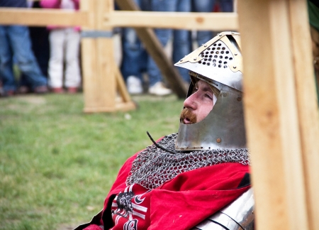 KAMYANETS-PODILSKY- JUNE 2: Knight during Forpost (The Outpost) Festival of Medieval Culture on June...
