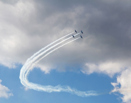 KYIV, UKRAINE - SEPTEMBER 29: Aero L-29 Delfin during 8th International Aviation Salon AVIASVIT-XXI;September  29, 2012 in Kyiv, Gostomel Airfield, Ukraineのeditorial素材