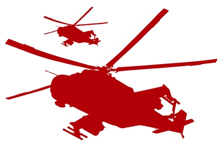 Military helicopter  vector silhouettesのイラスト素材