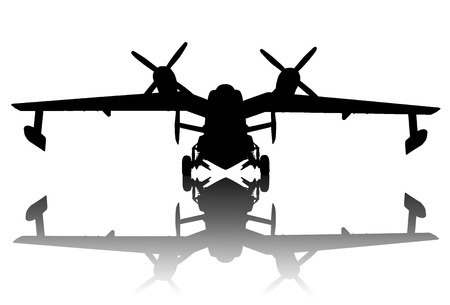 Vintage hydroplane with reflection.のイラスト素材