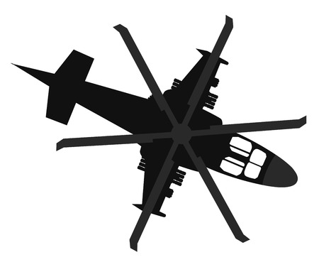 Military helicopter silhouette.   のイラスト素材