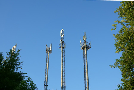 Radio tower in the city