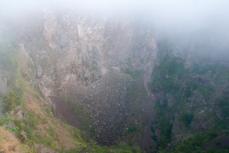 The crater of the Batur volcano on the island of Bali.の写真素材