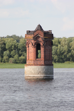 tower on the waterの写真素材