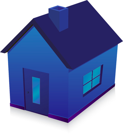 blue house  illustrationのイラスト素材