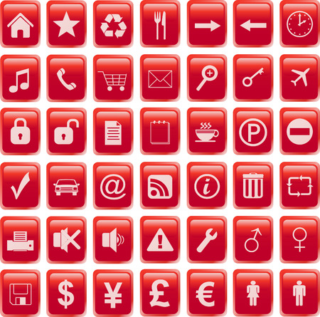 red icons setのイラスト素材