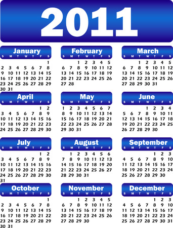 calendar for 2011 blueのイラスト素材