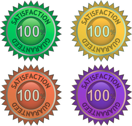 set of vector label satisfaction guaranteeのイラスト素材