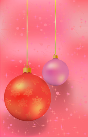 red vector christmas background with ballsのイラスト素材