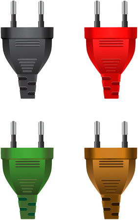 Vector Set of classic electric plugsのイラスト素材