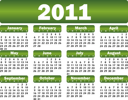 vector calendar for 2011 greenのイラスト素材