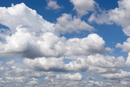 Low cumulus clouds illuminated by the sun