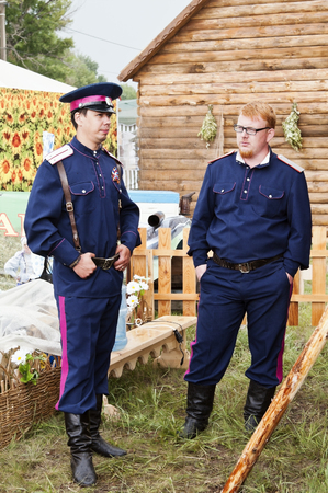 Ural Cossacks on holiday Sabantui. Orenburg, Russia. 07.06.2015
