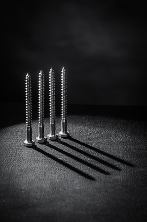 Four self-tapping screwsの写真素材
