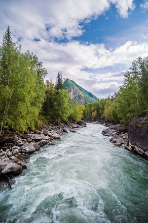 Behemoth River Rapid on the Chuya River, Mountain Altai, Russiaの写真素材
