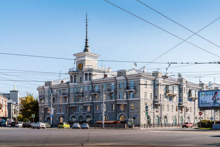Barnaul, Altai Territory, Russia - September, 22, 2019: House Under the Spire on October Squareのeditorial素材