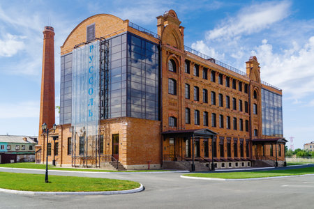 Orenburg, Russia - June, 14, 2021: Loft style office building of Russol company, rebuilt from an old steam millのeditorial素材