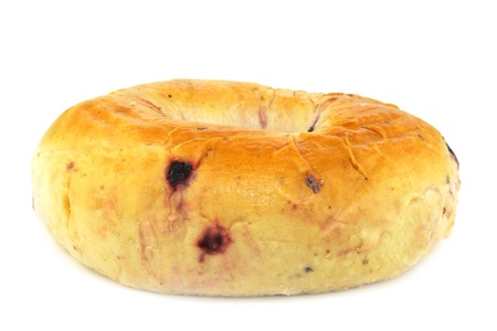 Blueberry Bagel on a white backgroundの写真素材