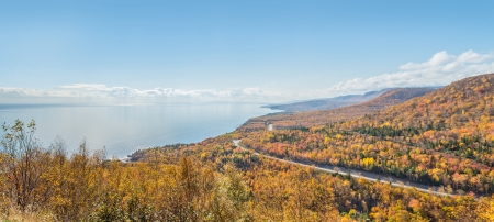 Panorama of  Coastal Scene on the Cabot Trail  Cape Breton, Nova Scotia, Canada の写真素材