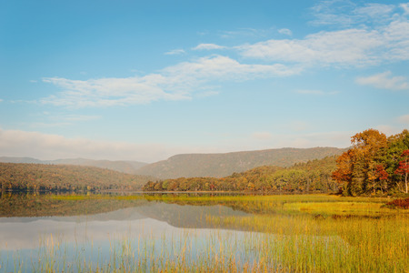 Warren lake in the fall (Cape Breton Highlands National Park, Canada)の写真素材