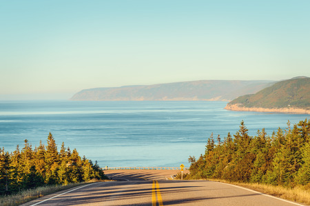 Cabot Trail in the fall (Cape Breton, Nova Scotia, Canada)の写真素材