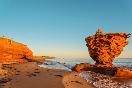 Ocean coast at the sunrise (Thunder Cove, Prince Edward Island, Canada)の写真素材