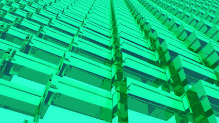Abstract green cubic background. Wallpaper for desktop or decoration.の写真素材