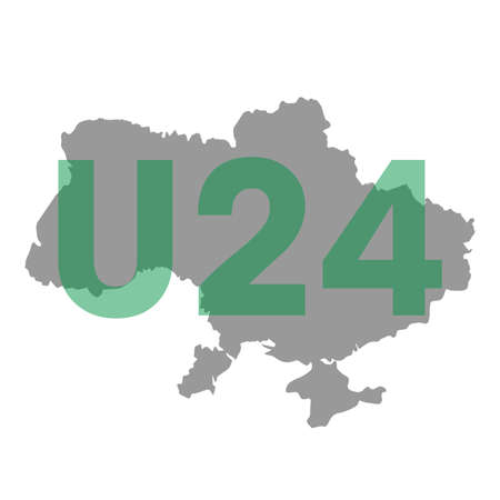 The inscription U24 on the map of Ukraine. New political, economic and military alliances.の写真素材