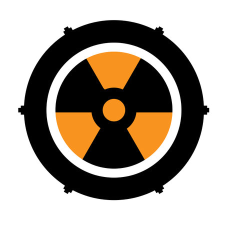 Sign of radioactive danger. The threat of nuclear war.の写真素材