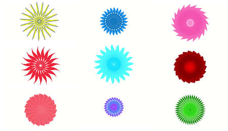 Set of colored circular patterns. Decoration or decor.の写真素材