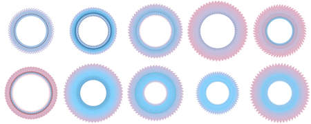 Set of colored circular patterns. Decoration or decor.の写真素材