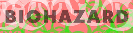 The inscription biohazard against the background of the corresponding images.の写真素材