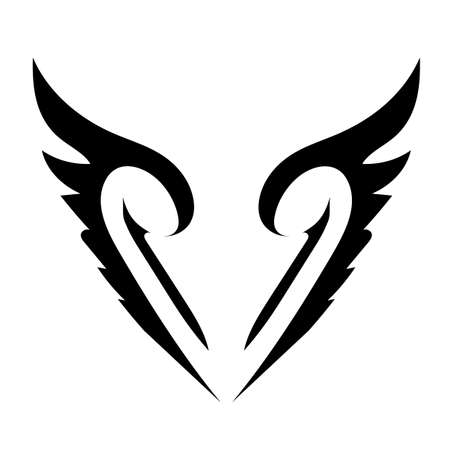Heart and wings tattoo.の写真素材