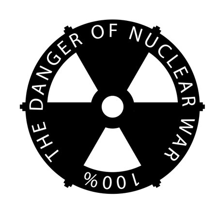 Radiation hazard sign with circular text. Danger of infection.の写真素材