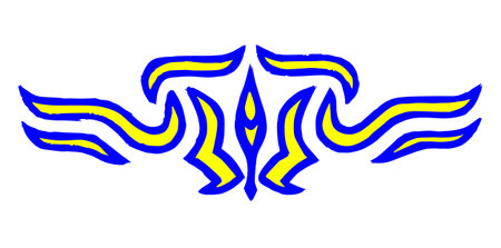 Abstract drawing in the form of a tattoo. Emblem of Ukraine. Ornament or decor.の写真素材