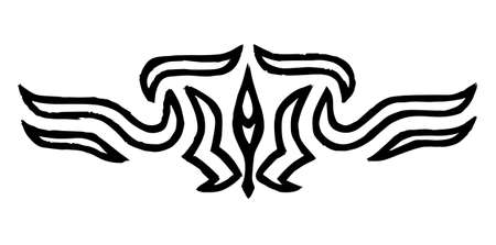 Abstract drawing in the form of a tattoo. Emblem of Ukraine. Ornament or decor.の写真素材