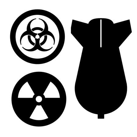 Nuclear and biological hazard signs. Bomb.の写真素材