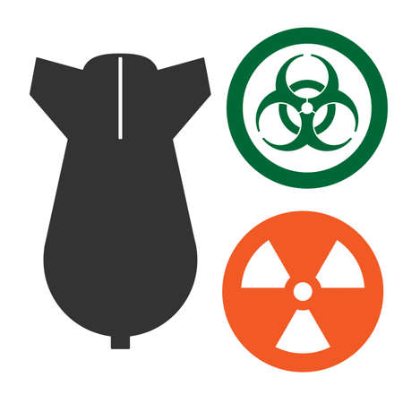 Nuclear and biological hazard signs. Bomb.の写真素材