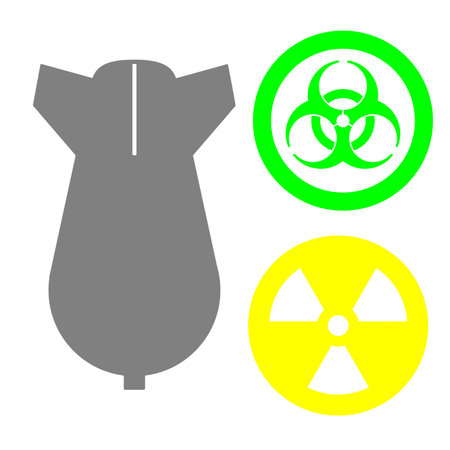 Nuclear and biological hazard signs. Bomb.の写真素材