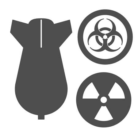 Nuclear and biological hazard signs. Bomb.の写真素材