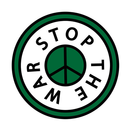 Text in a circle. Print on clothes. A call to peace.の写真素材